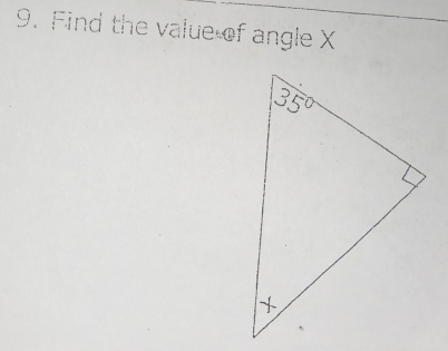 Find the value of angle X