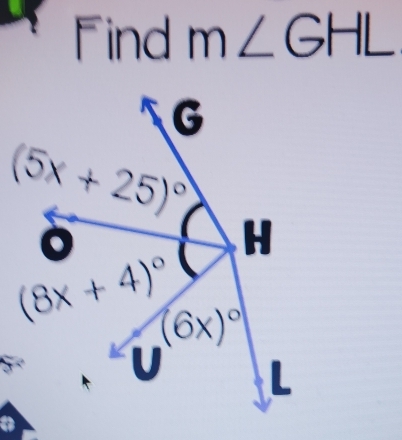 Find m∠ GHL