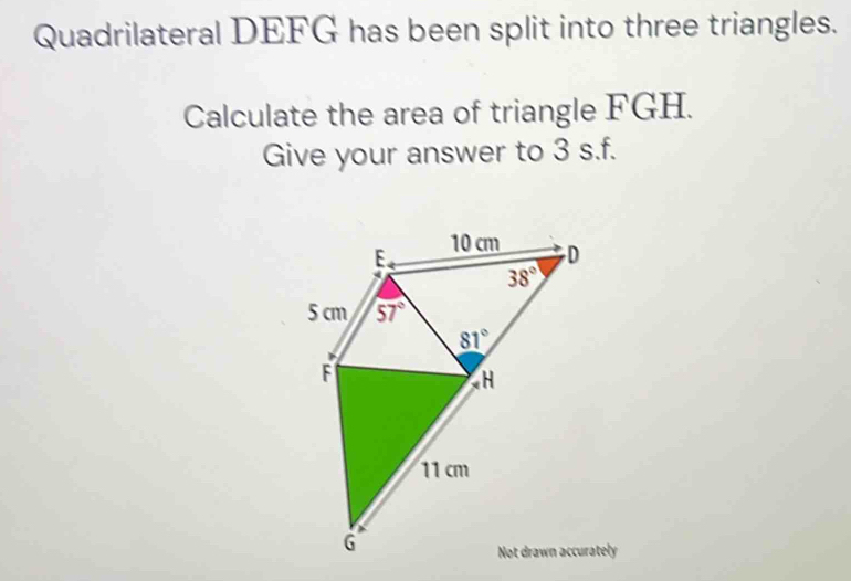 Solved: Quadrilateral DEFG has been split into three triangles ...
