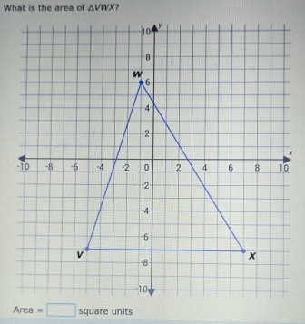 What is the area of △ VWX