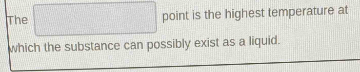 The □ point is the highest temperature at 
which the substance can possibly exist as a liquid.