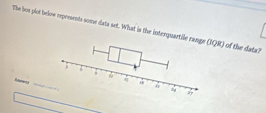 The box plot below represents some data set. What is the interquartile rangeIQR) of the data? 
À wt aé 2