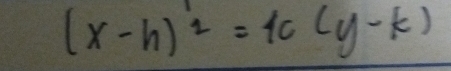 (x-h)^2=10(y-k)