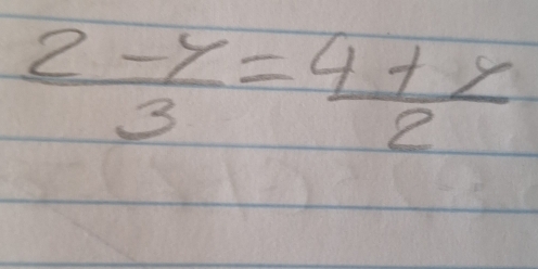  (2-y)/3 = (4+x)/2 