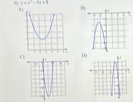 y=x^2-5x+8
A) 
n) 
C 
D