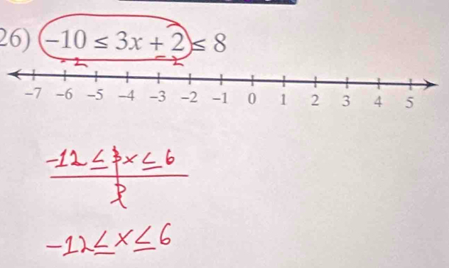 -10≤ 3x+2≤ 8