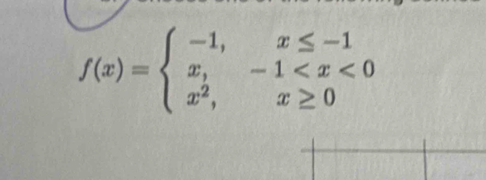 f(x)=beginarrayl -1,x≤ -1 x,-1