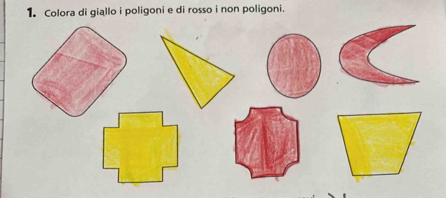 Colora di giallo i poligoni e di rosso i non poligoni.