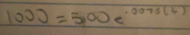 100)=500e^(· 0.075(t))