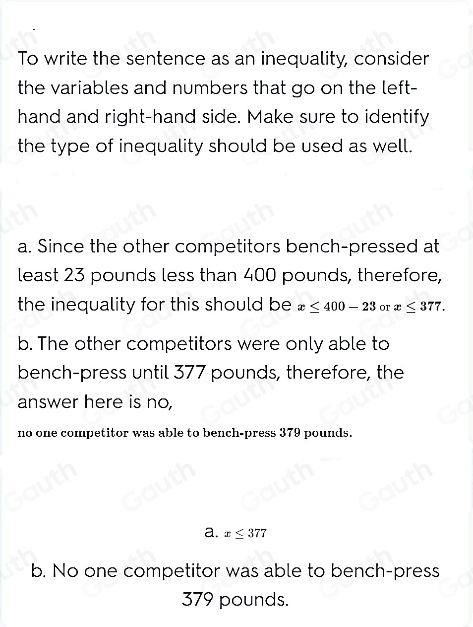 Solved: DRAWING CONCLUSIONS The winner of a weight-lifting competition ...