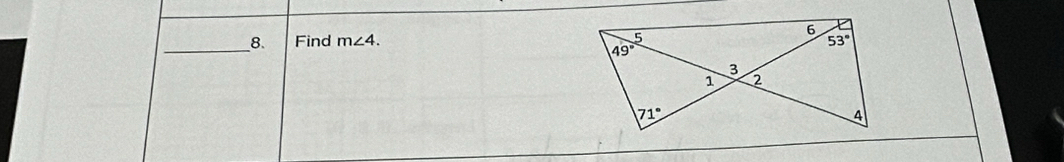 Find m∠ 4.