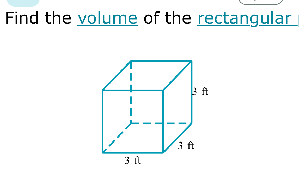 Find the volume of the rectangular