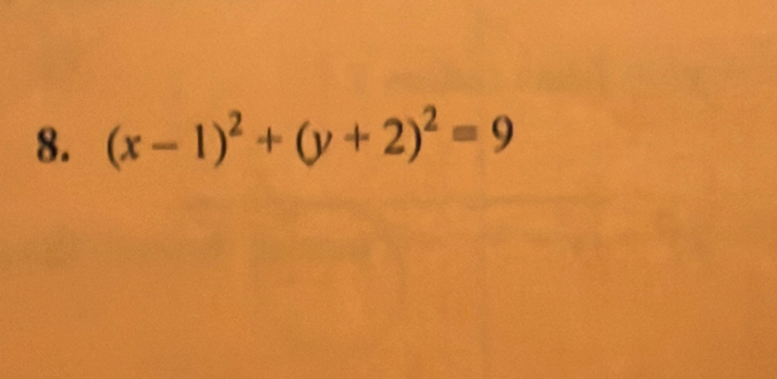 (x-1)^2+(y+2)^2=9