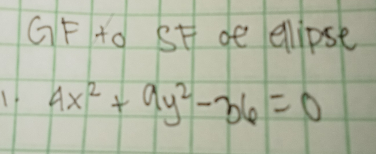 GF4o St de elipse
4x^2+9y^2-36=0