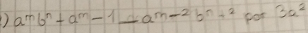 a^mb^n+a^m-1_ a^(m-2)b^n+^2 por 3a^2