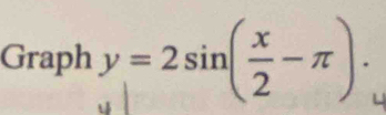 Graph y=2sin ( x/2 -π ).