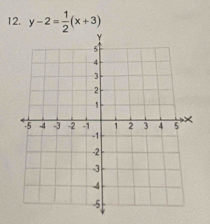 y-2= 1/2 (x+3)