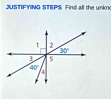 JUSTIFYING STEPS Find all the unkn