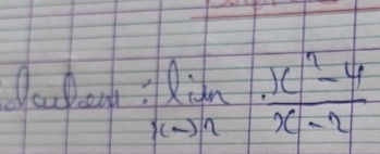 QouPood? limlimits _xto 2 (x^2-4)/x-2 