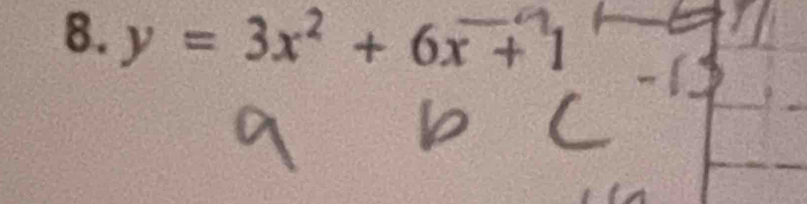 y = 3x² + 6x + 1