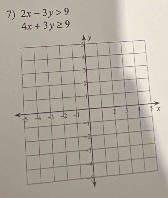 2x-3y>9
4x+3y≥ 9