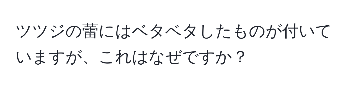 ツツジの蕾にはベタベタしたものが付いていますが、これはなぜですか？