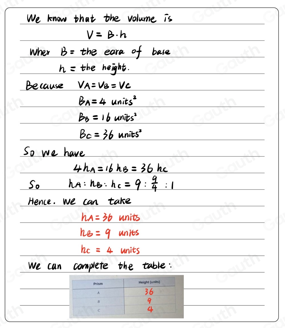 Solved: Here are the bases of three different prisms. T They each have ...