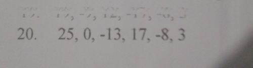 ₹25, 0, -13, 17, -8, 3