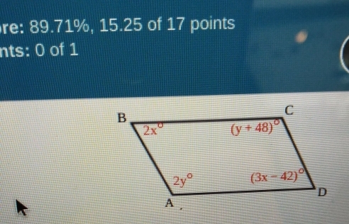 re: 89.71%, 15.25 of 17 points
nts: 0 of 1