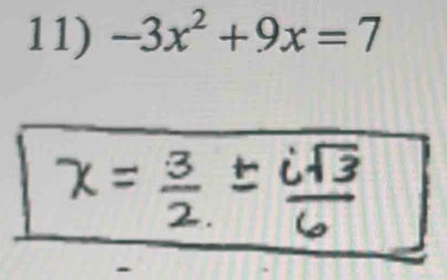 -3x^2+9x=7