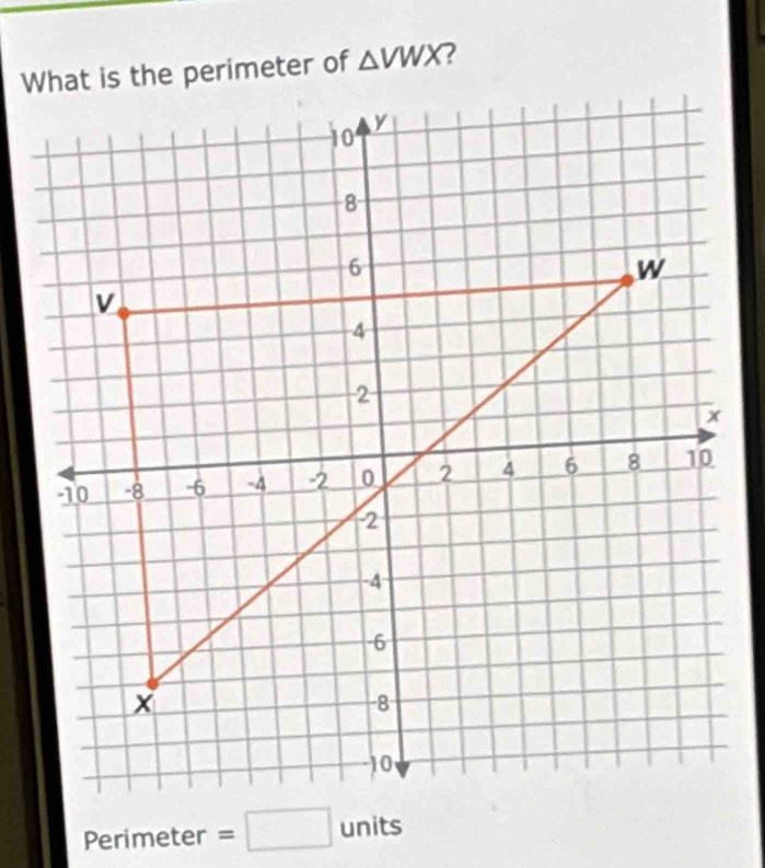 △ VWX
Perim neter =□ units