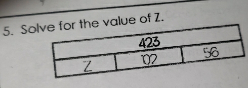 Sohe value of Z.