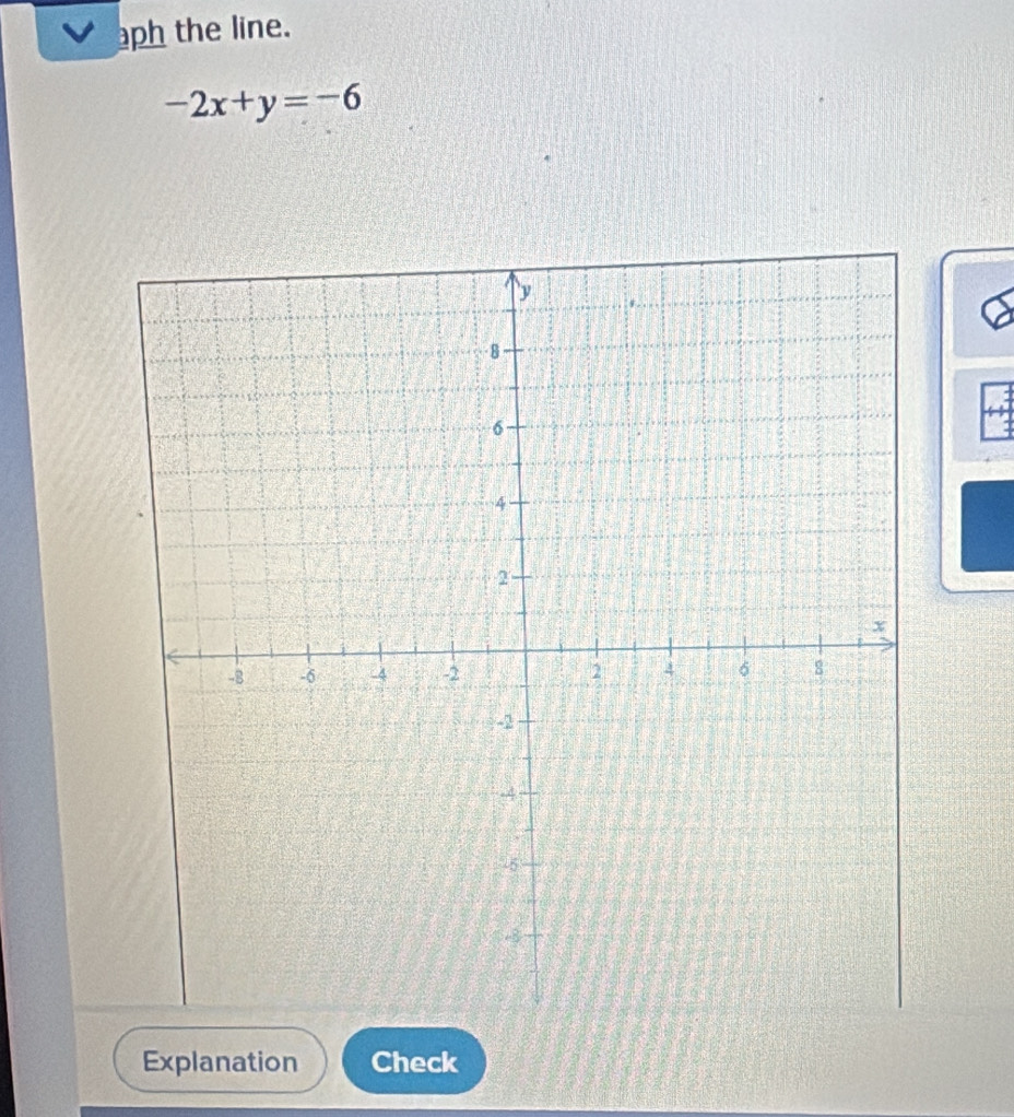 ph the line.
-2x+y=-6
Explanation Check