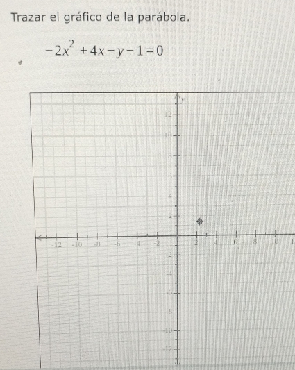 Trazar el gráfico de la parábola.
-2x^2+4x-y-1=0
1