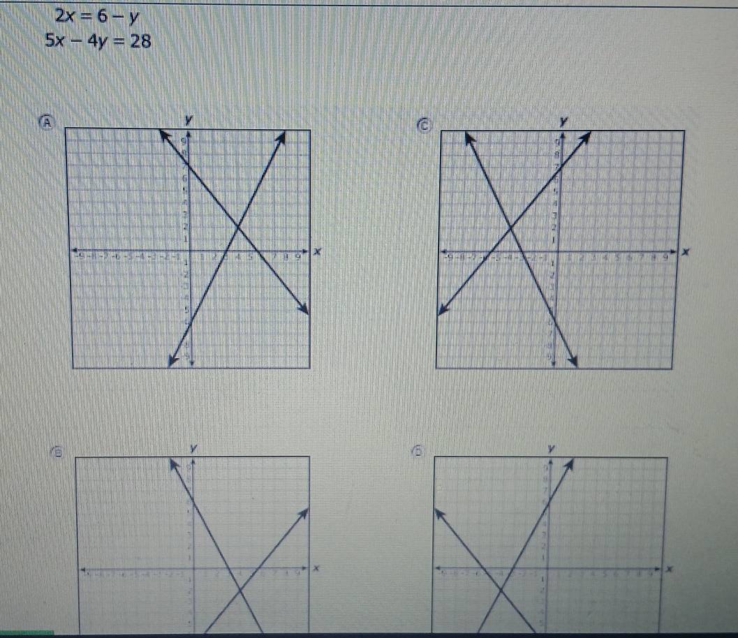 2x=6-y
5x-4y=28
A
5