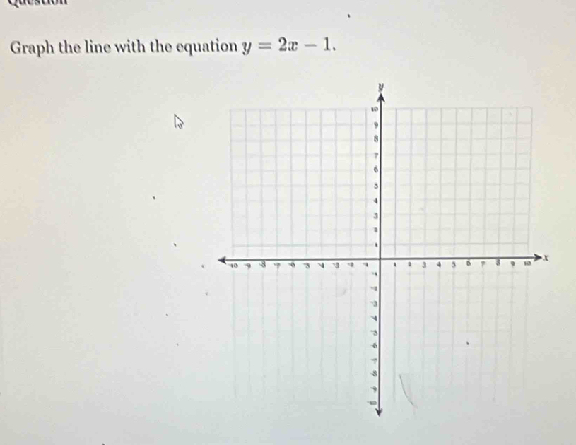 Graph the line with the equation y=2x-1.