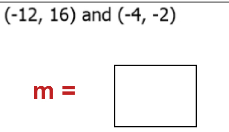 (-12,16) and (-4,-2)