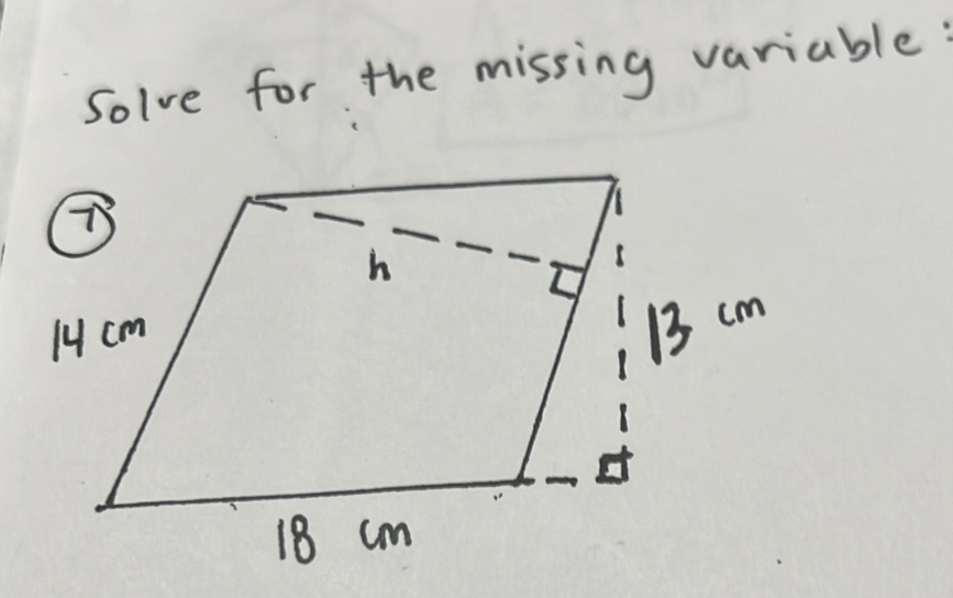 Solve for the missing variable