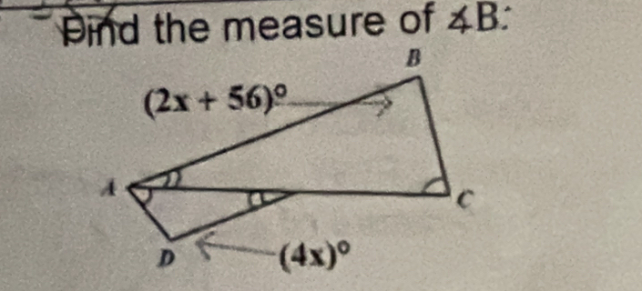 Pind the measure of ∠ B