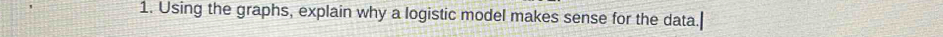 Using the graphs, explain why a logistic model makes sense for the data.