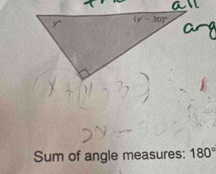 Sum of angle measures: 180°