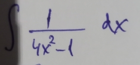 ∈t  1/4x^2-1 dx