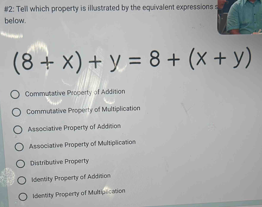 Solved: #2: Tell which property is illustrated by the equivalent ...