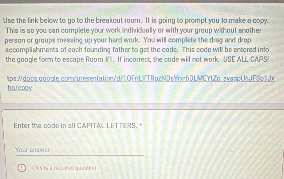 Solved: Use the link below to go to the breakout room. It is going to ...