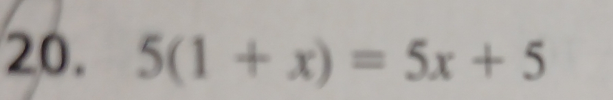 5(1+x)=5x+5