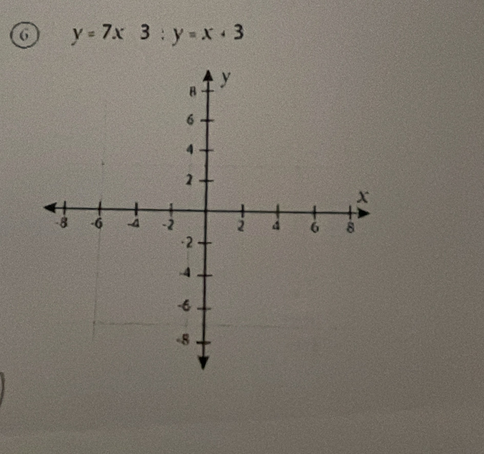 6 y=7x3:y=x+3