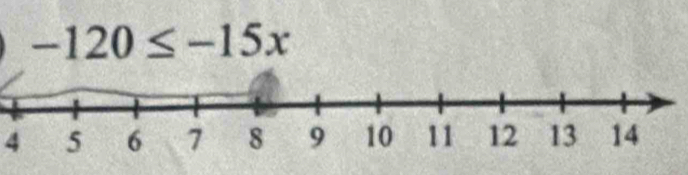 -120≤ -15x
4