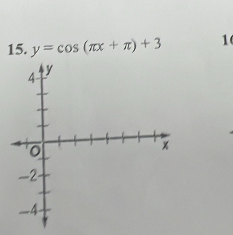 y=cos (π x+π )+3
1
4 y
o
-2
-4