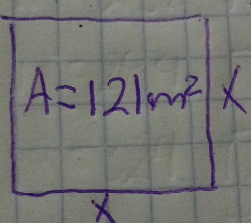 A=121m^2 x 
X