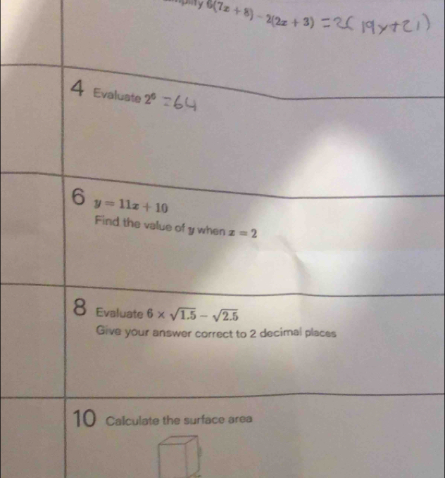 6(7x+8)-2(2x+3)